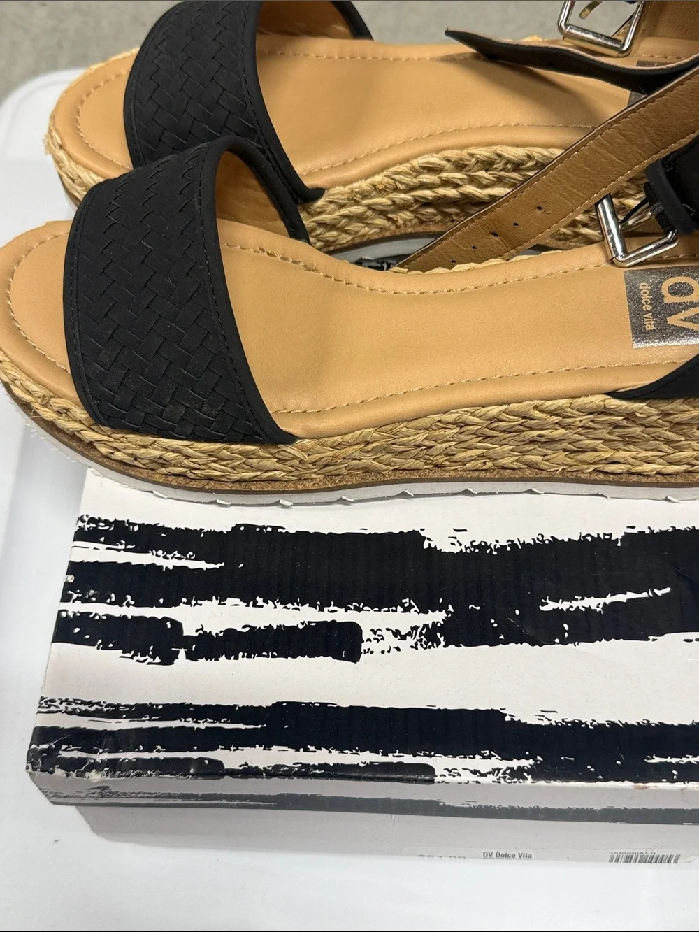 DV by Dolce Vita Black Woven Espadrille Platform Sandals